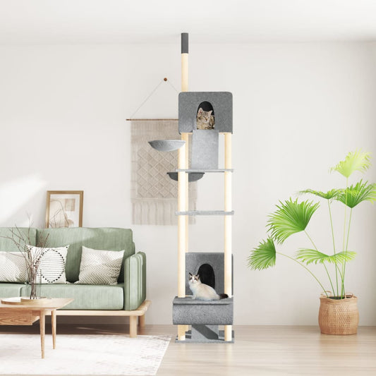 Kattenmeubel vloer tot plafond 277-303 cm lichtgrijs Kattenmeubels | Creëer jouw Trendy Thuis | Gratis bezorgd & Retour | Trendy.nl