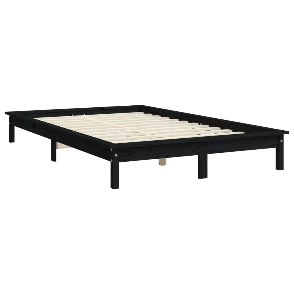 Bedframe massief grenenhout zwart 140x190 cm Bedden & bedframes | Creëer jouw Trendy Thuis | Gratis bezorgd & Retour | Trendy.nl