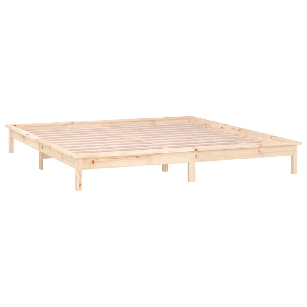 Bedframe LED massief hout 140x190 cm Bedden & bedframes | Creëer jouw Trendy Thuis | Gratis bezorgd & Retour | Trendy.nl