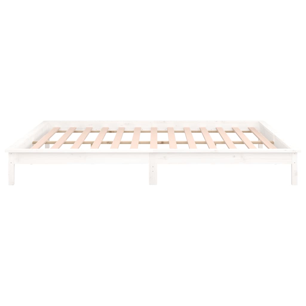 Bedframe LED massief hout wit 140x190 cm Bedden & bedframes | Creëer jouw Trendy Thuis | Gratis bezorgd & Retour | Trendy.nl