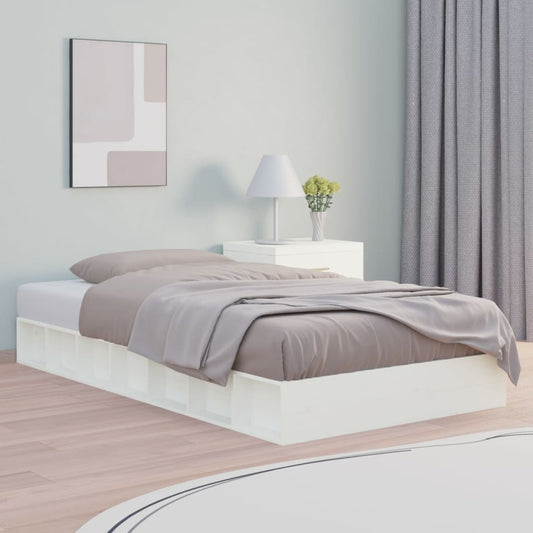 Bedframe massief hout wit 90x200 cm Bedden & bedframes | Creëer jouw Trendy Thuis | Gratis bezorgd & Retour | Trendy.nl