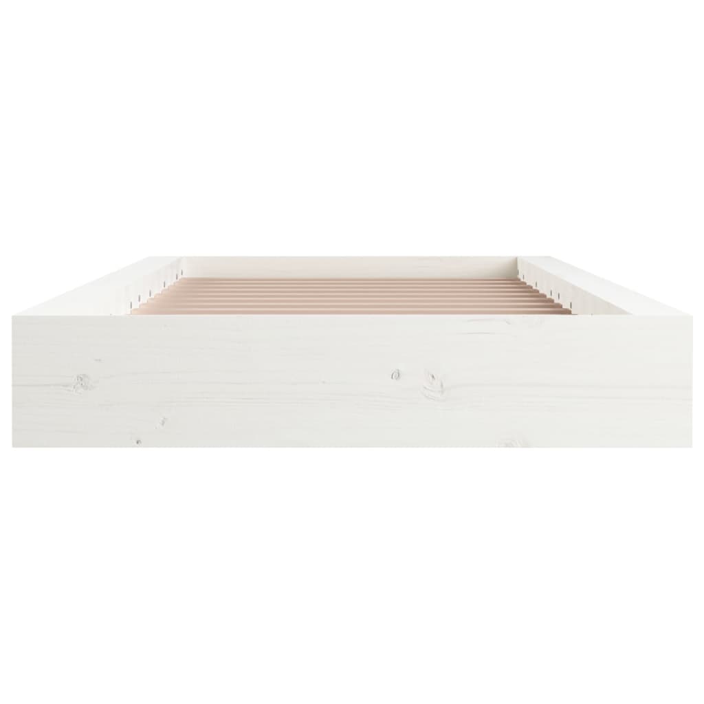 Bedframe massief hout wit 140x190 cm Bedden & bedframes | Creëer jouw Trendy Thuis | Gratis bezorgd & Retour | Trendy.nl