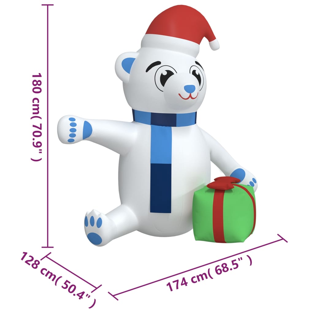 Kerstbeer met LED's opblaasbaar 180 cm Kerstverlichting | Creëer jouw Trendy Thuis | Gratis bezorgd & Retour | Trendy.nl