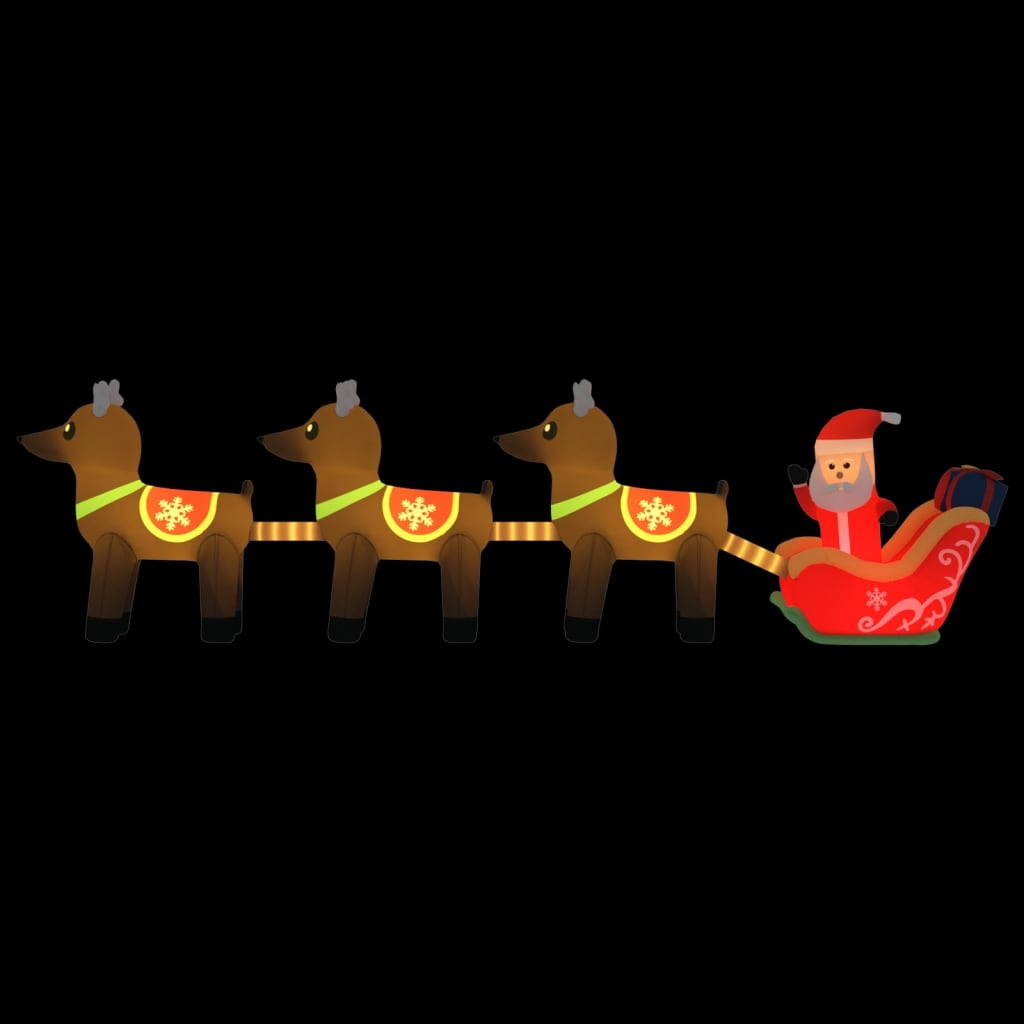 Kerstdecoratie kerstman en rendieren opblaasbaar LED 138 cm Kerstverlichting | Creëer jouw Trendy Thuis | Gratis bezorgd & Retour | Trendy.nl