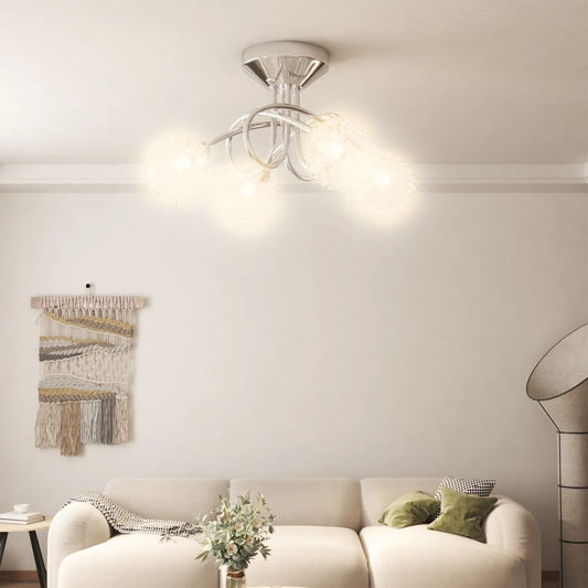 Plafondlamp met gaasdraad kappen voor 4 x G9 LED Plafondlampen | Creëer jouw Trendy Thuis | Gratis bezorgd & Retour | Trendy.nl