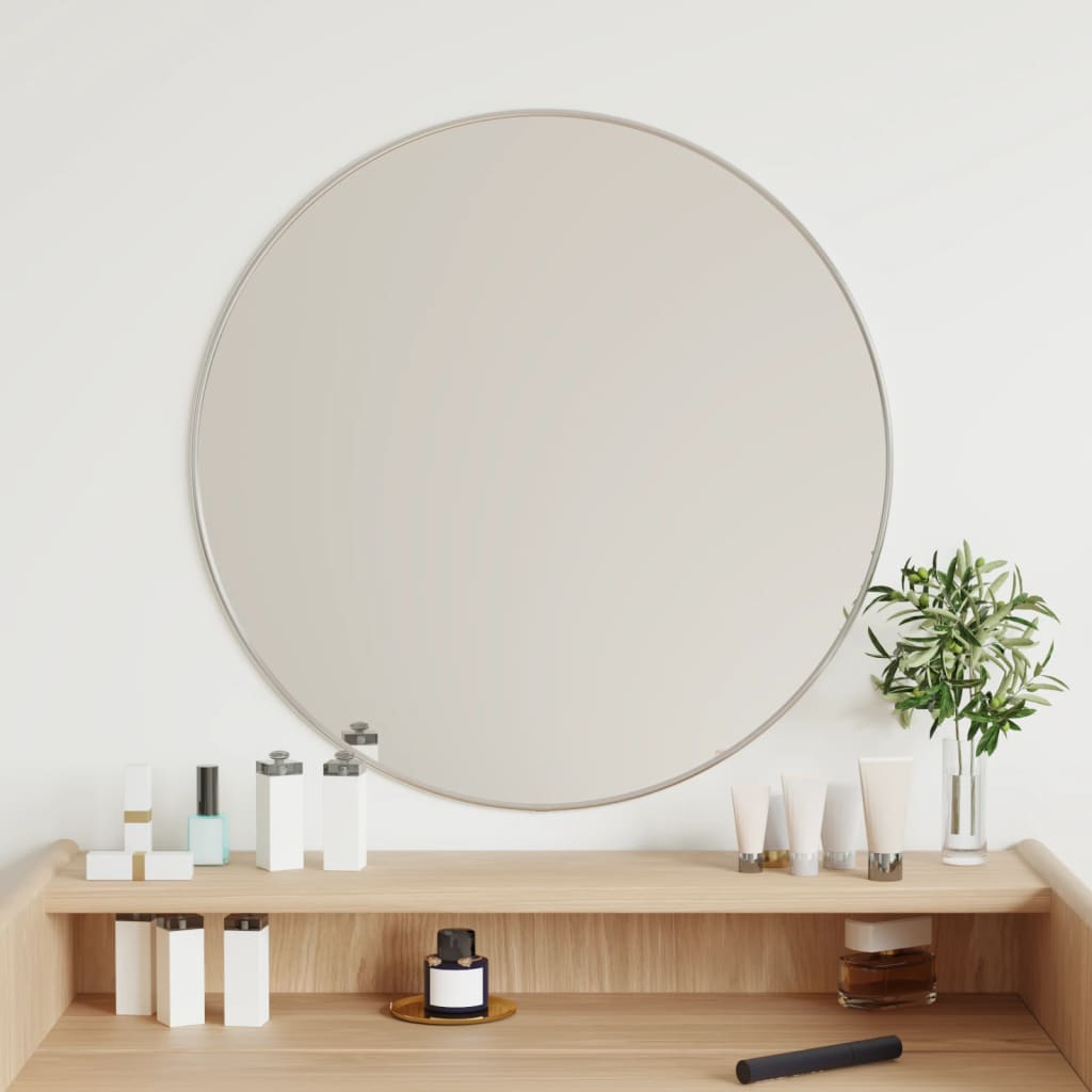 Wandspiegel rond Ø60 cm zilverkleurig Spiegels | Creëer jouw Trendy Thuis | Gratis bezorgd & Retour | Trendy.nl