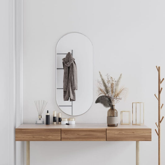 Wandspiegel 100x45 cm ovaal zilverkleurig Spiegels | Creëer jouw Trendy Thuis | Gratis bezorgd & Retour | Trendy.nl