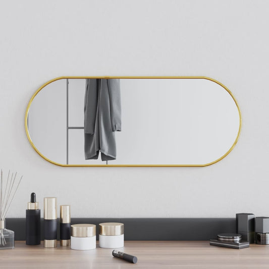 Wandspiegel 60x25 cm ovaal goudkleurig Spiegels | Creëer jouw Trendy Thuis | Gratis bezorgd & Retour | Trendy.nl