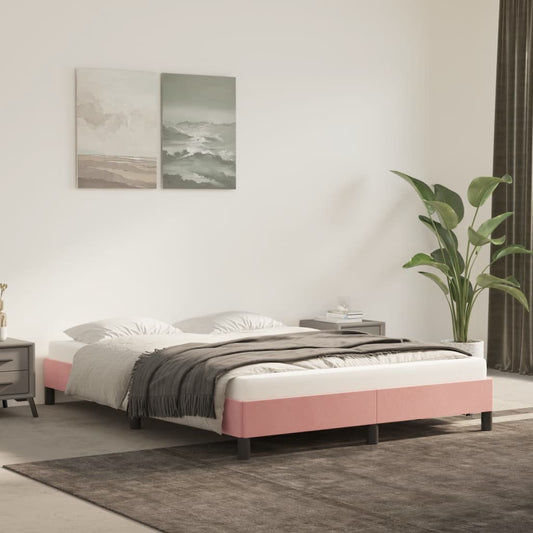 Bedframe fluweel roze 140x190 cm Bedden & bedframes | Creëer jouw Trendy Thuis | Gratis bezorgd & Retour | Trendy.nl