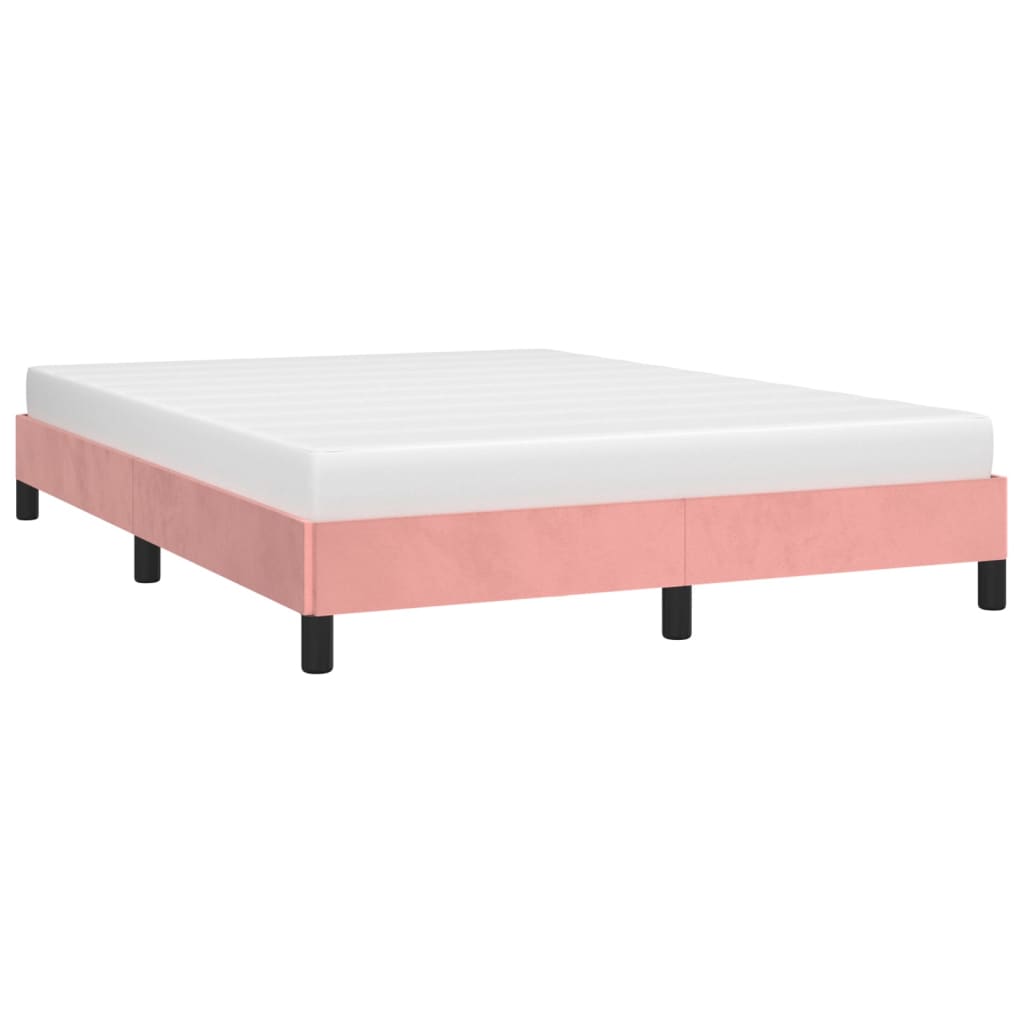 Bedframe fluweel roze 140x200 cm
