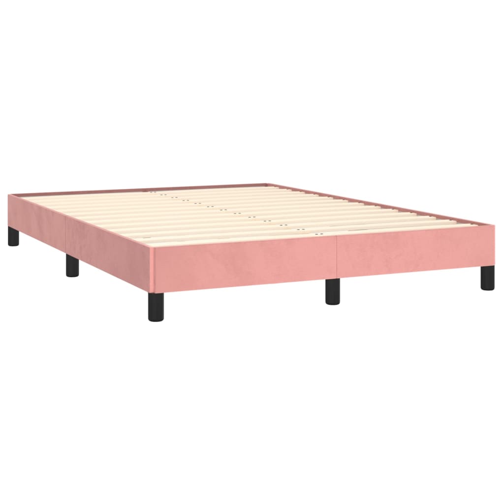 Bedframe fluweel roze 140x200 cm