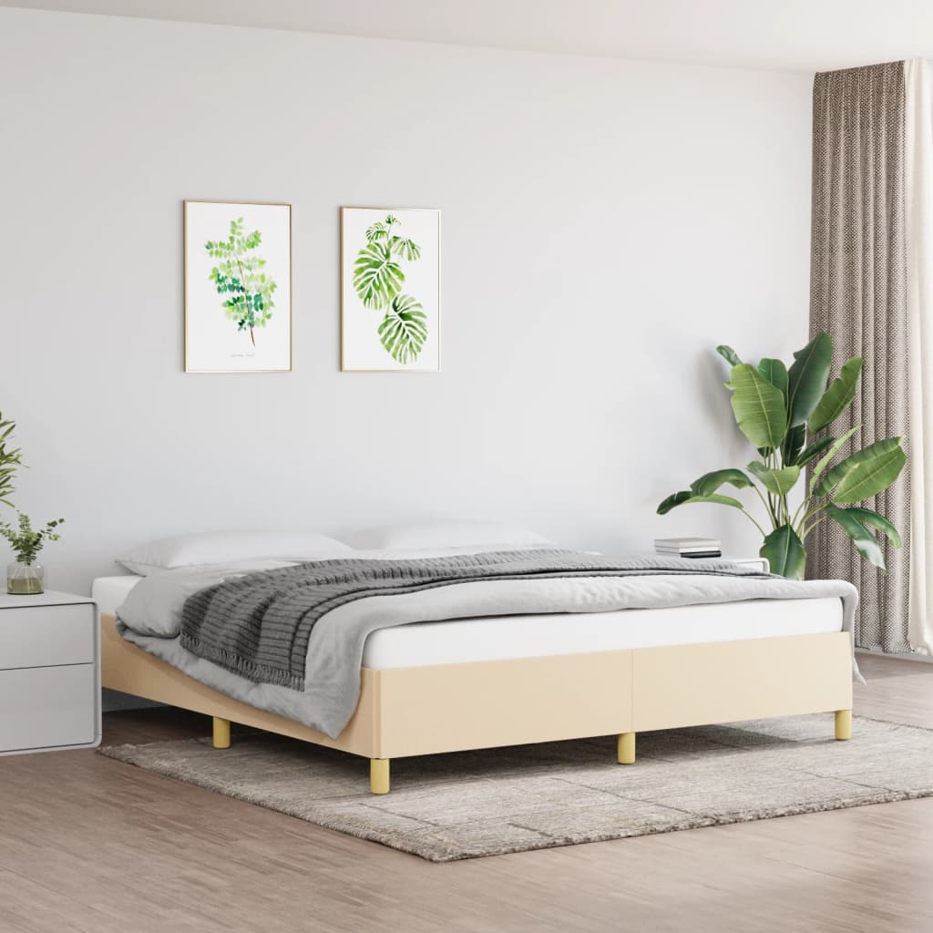 Bedframe stof crèmekleurig 180x200 cm Bedden & bedframes | Creëer jouw Trendy Thuis | Gratis bezorgd & Retour | Trendy.nl