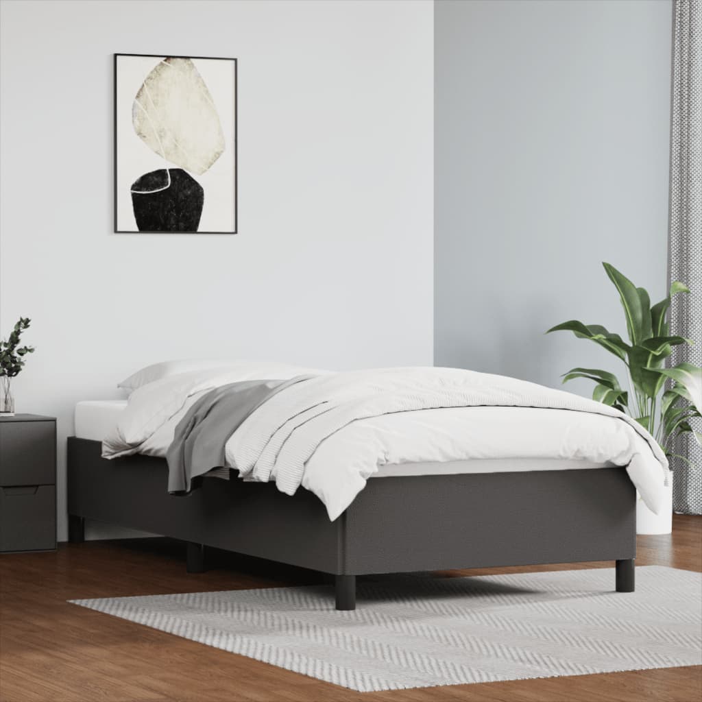 Bedframe kunstleer grijs 90x190 cm Bedden & bedframes | Creëer jouw Trendy Thuis | Gratis bezorgd & Retour | Trendy.nl