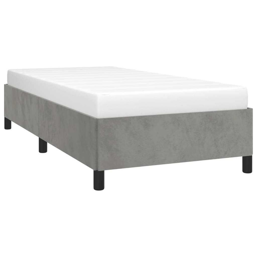 Bedframe fluweel lichtgrijs 90x190 cm Bedden & bedframes | Creëer jouw Trendy Thuis | Gratis bezorgd & Retour | Trendy.nl