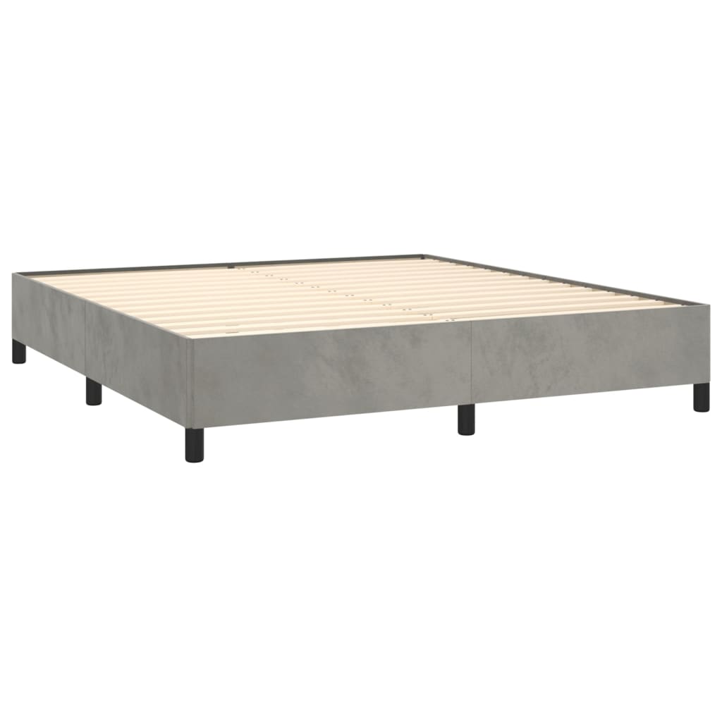 Bedframe fluweel lichtgrijs 180x200 cm Bedden & bedframes | Creëer jouw Trendy Thuis | Gratis bezorgd & Retour | Trendy.nl