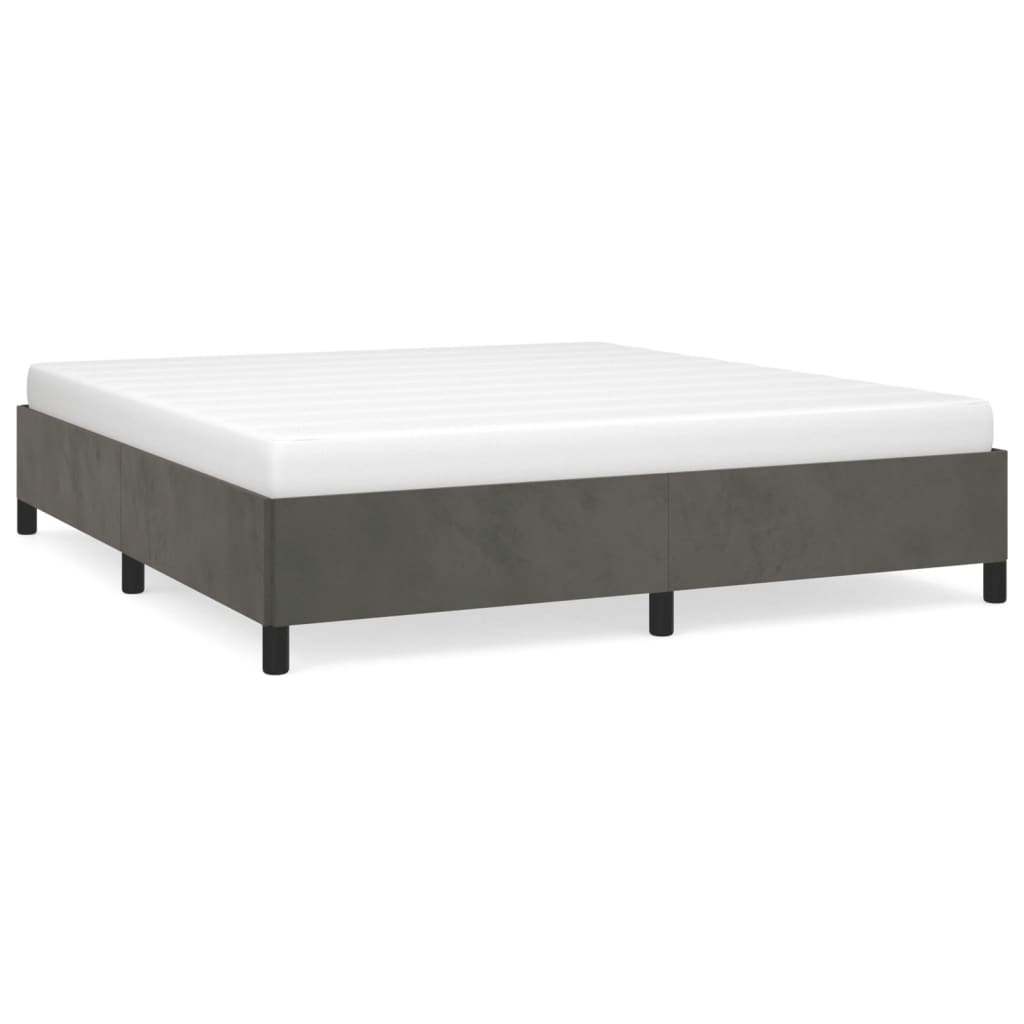 Bedframe fluweel donkergrijs 180x200 cm Bedden & bedframes | Creëer jouw Trendy Thuis | Gratis bezorgd & Retour | Trendy.nl