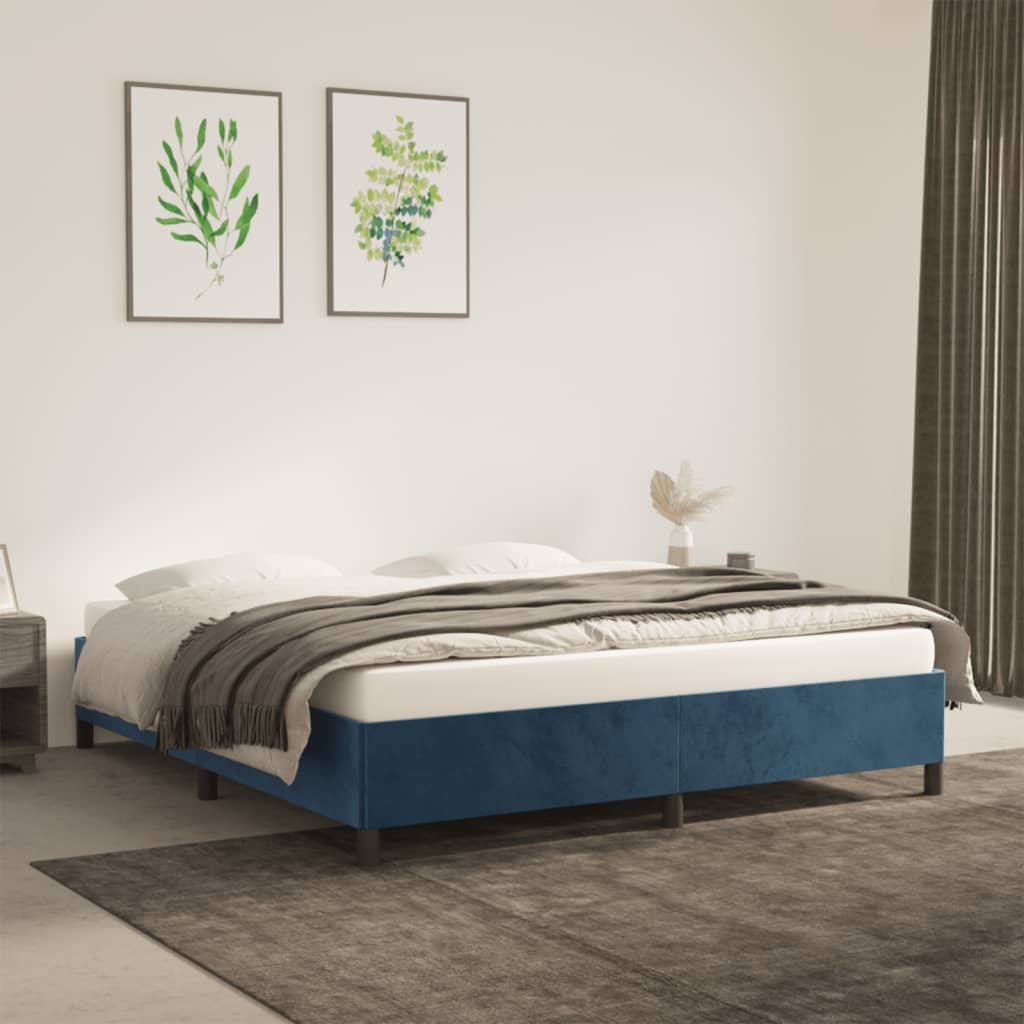 Bedframe fluweel donkerblauw 180x200 cm Bedden & bedframes | Creëer jouw Trendy Thuis | Gratis bezorgd & Retour | Trendy.nl