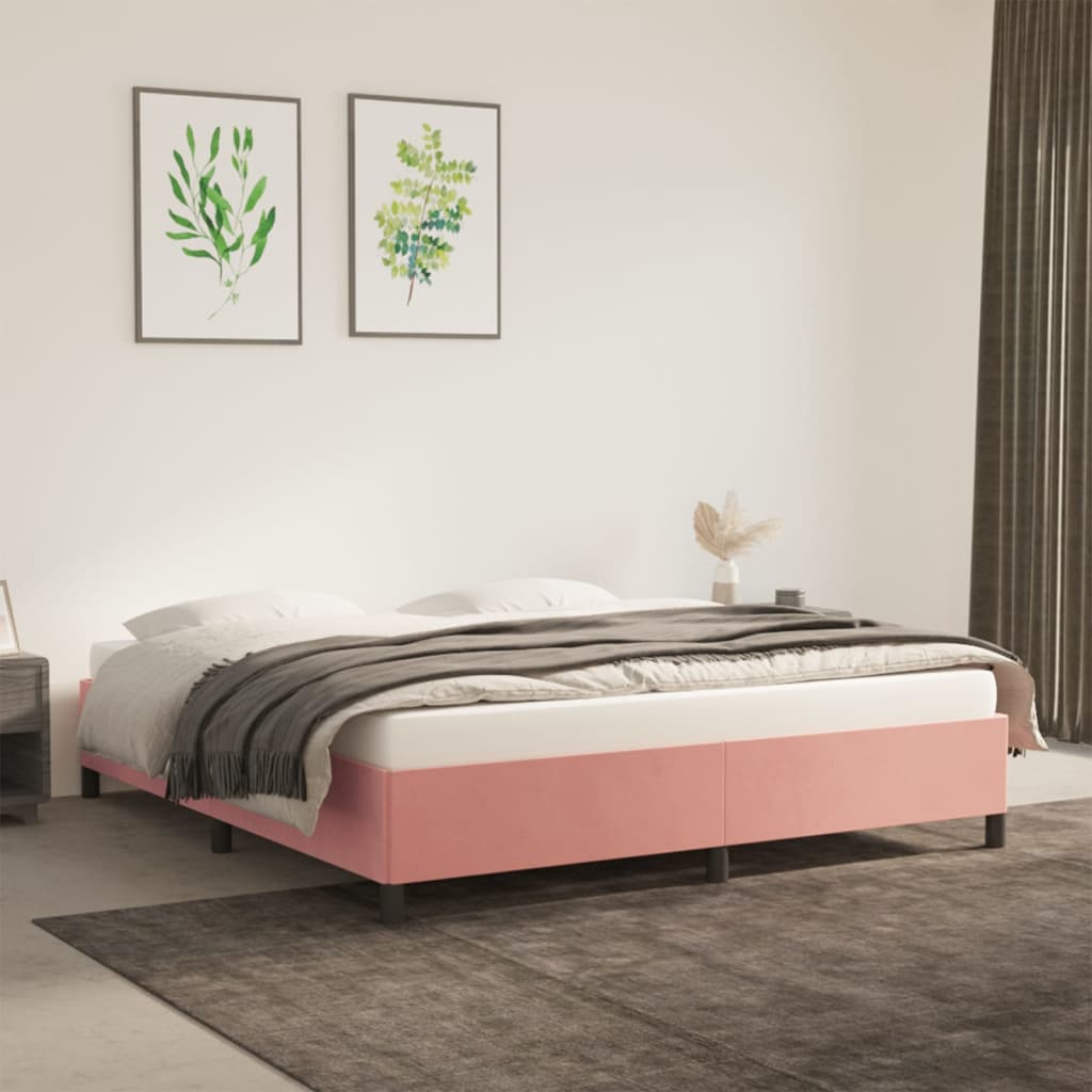 Bedframe fluweel roze 180x200 cm Bedden & bedframes | Creëer jouw Trendy Thuis | Gratis bezorgd & Retour | Trendy.nl