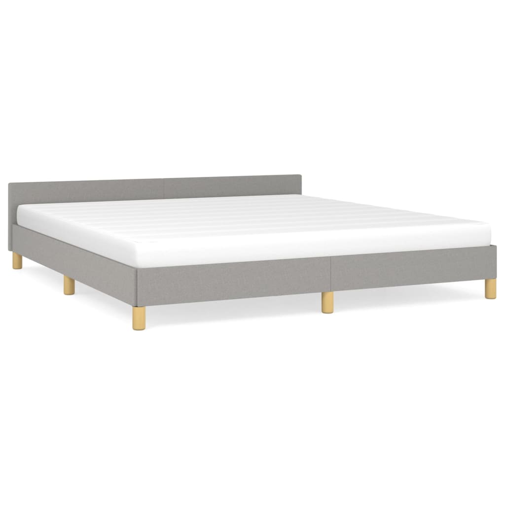 Bedframe met hoofdeinde stof lichtgrijs 180x200 cm Bedden & bedframes | Creëer jouw Trendy Thuis | Gratis bezorgd & Retour | Trendy.nl