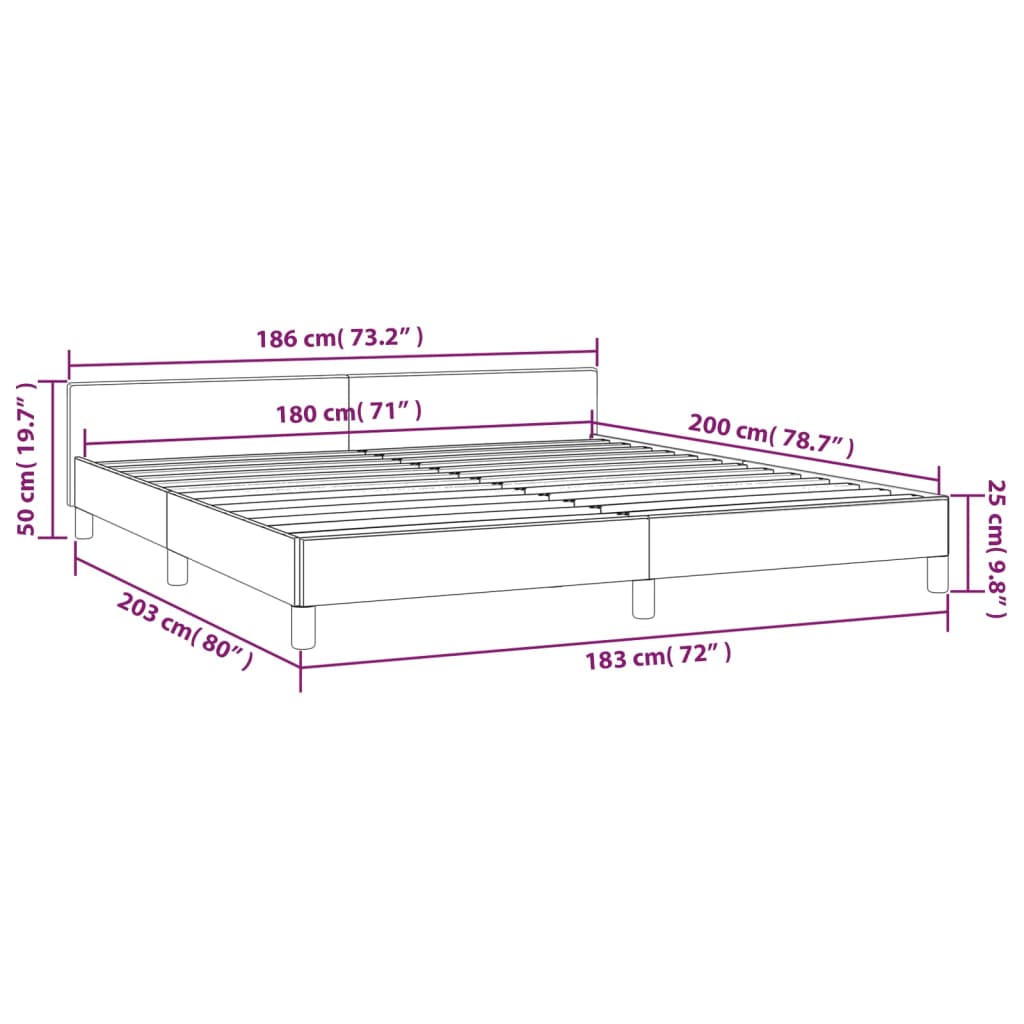 Bedframe met hoofdeinde stof lichtgrijs 180x200 cm Bedden & bedframes | Creëer jouw Trendy Thuis | Gratis bezorgd & Retour | Trendy.nl