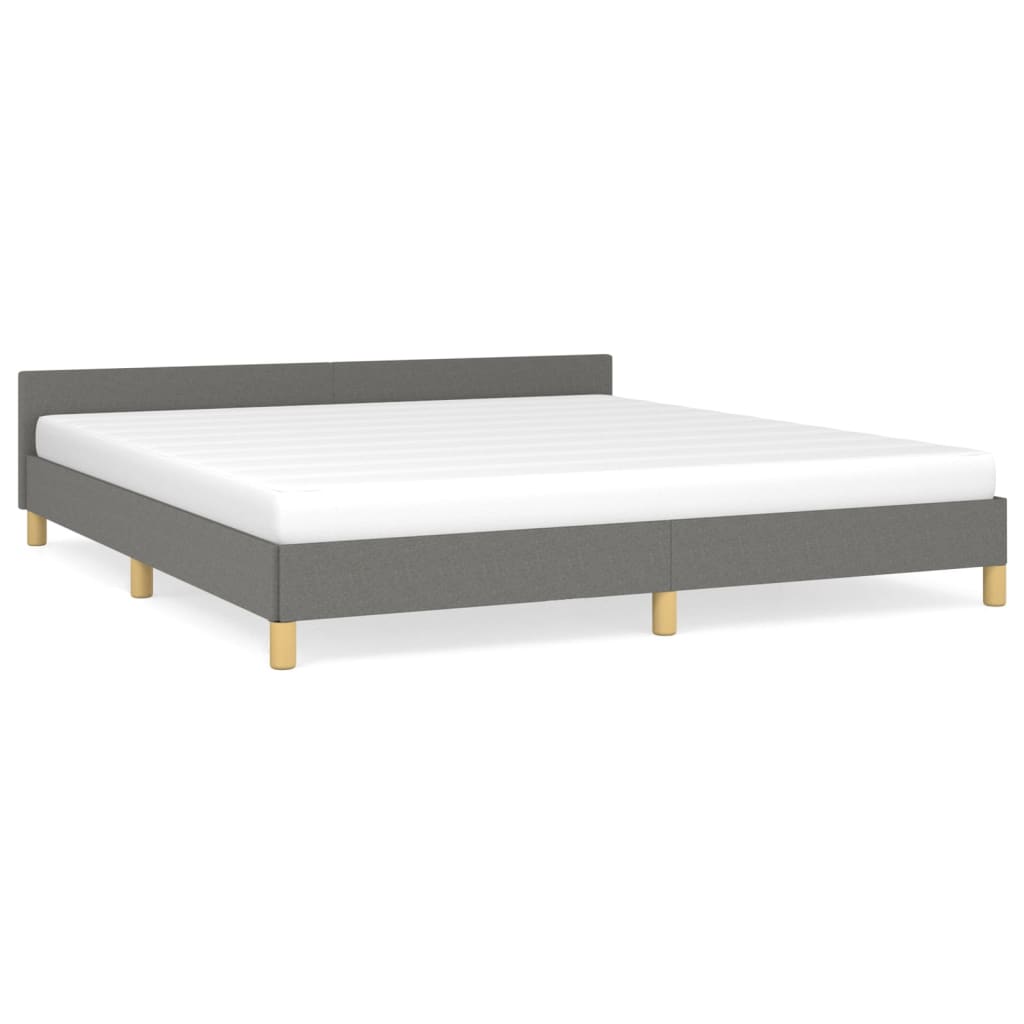 Bedframe met hoofdeinde stof donkergrijs 180x200 cm Bedden & bedframes | Creëer jouw Trendy Thuis | Gratis bezorgd & Retour | Trendy.nl