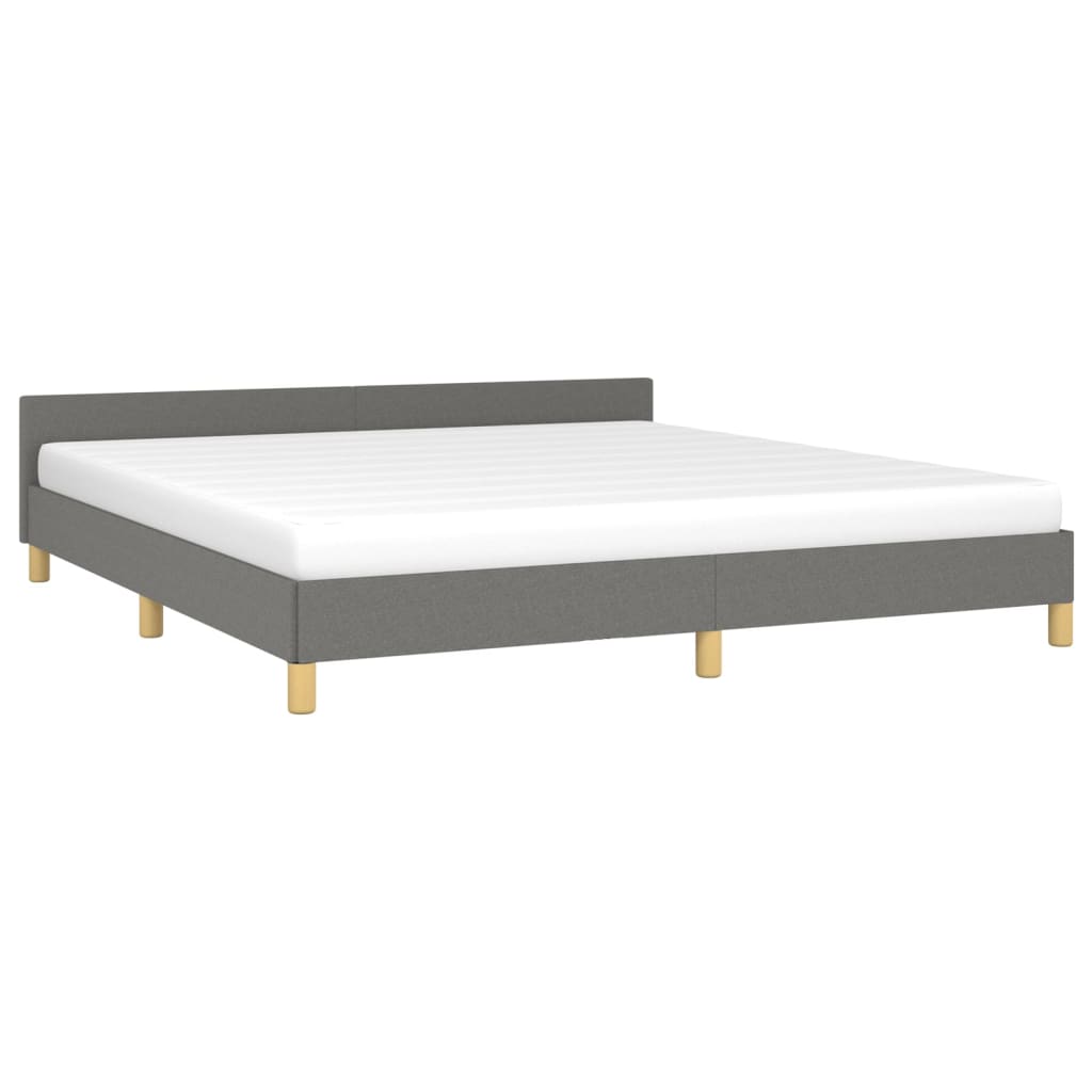 Bedframe met hoofdeinde stof donkergrijs 180x200 cm Bedden & bedframes | Creëer jouw Trendy Thuis | Gratis bezorgd & Retour | Trendy.nl