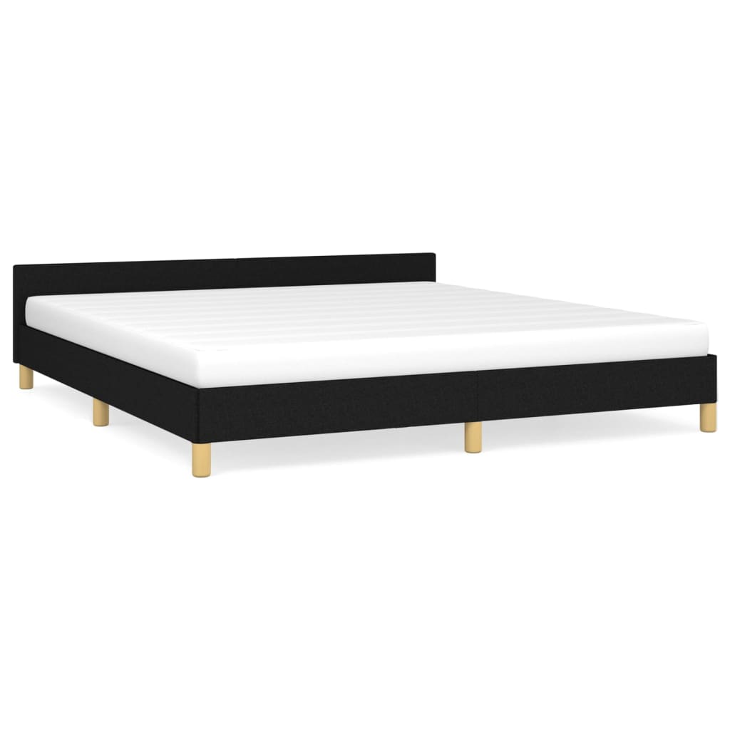 Bedframe met hoofdeinde stof zwart 180x200 cm Bedden & bedframes | Creëer jouw Trendy Thuis | Gratis bezorgd & Retour | Trendy.nl