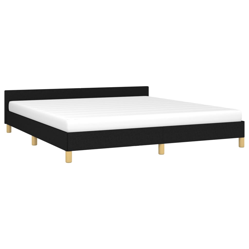 Bedframe met hoofdeinde stof zwart 180x200 cm Bedden & bedframes | Creëer jouw Trendy Thuis | Gratis bezorgd & Retour | Trendy.nl