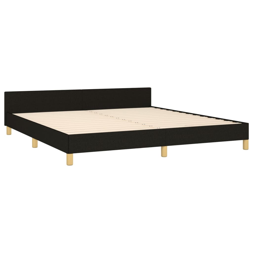 Bedframe met hoofdeinde stof zwart 180x200 cm Bedden & bedframes | Creëer jouw Trendy Thuis | Gratis bezorgd & Retour | Trendy.nl