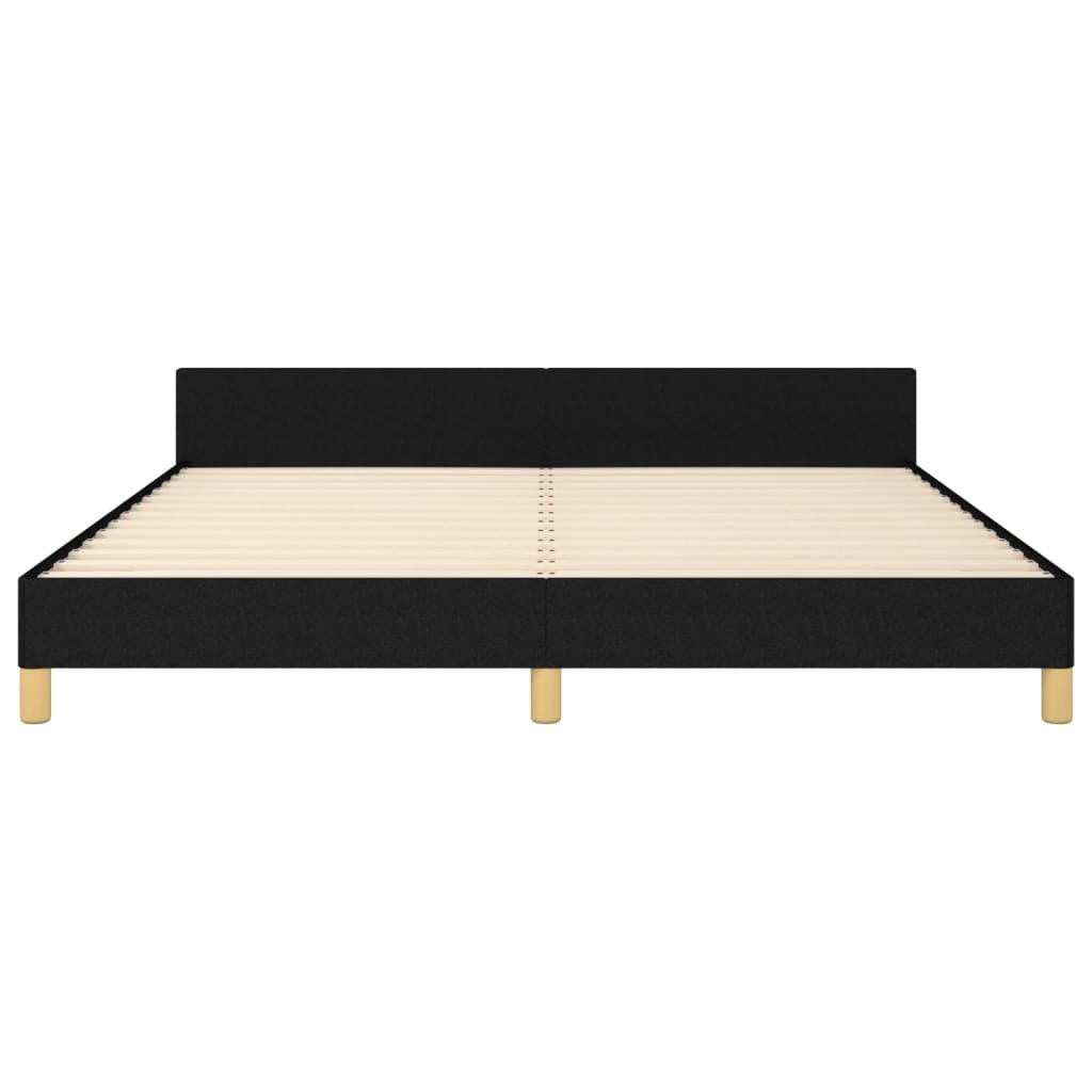 Bedframe met hoofdeinde stof zwart 180x200 cm Bedden & bedframes | Creëer jouw Trendy Thuis | Gratis bezorgd & Retour | Trendy.nl