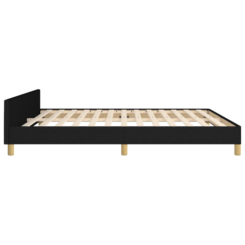 Bedframe met hoofdeinde stof zwart 180x200 cm Bedden & bedframes | Creëer jouw Trendy Thuis | Gratis bezorgd & Retour | Trendy.nl