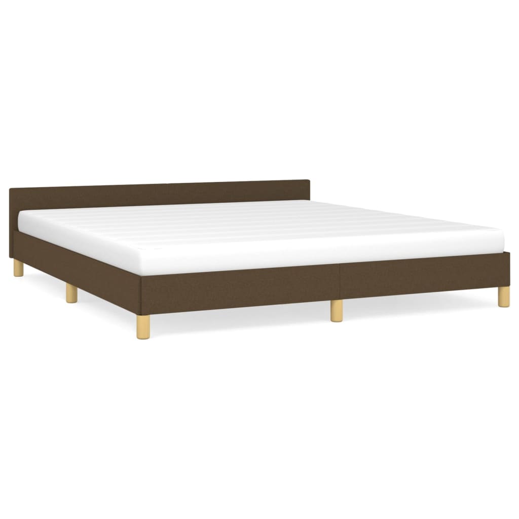 Bedframe met hoofdeinde stof donkerbruin 180x200 cm Bedden & bedframes | Creëer jouw Trendy Thuis | Gratis bezorgd & Retour | Trendy.nl