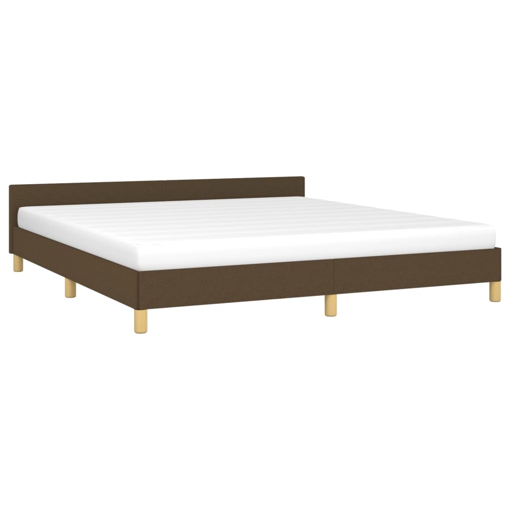 Bedframe met hoofdeinde stof donkerbruin 180x200 cm Bedden & bedframes | Creëer jouw Trendy Thuis | Gratis bezorgd & Retour | Trendy.nl