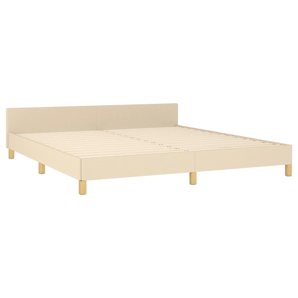 Bedframe met hoofdeinde stof crèmekleurig 180x200 cm Bedden & bedframes | Creëer jouw Trendy Thuis | Gratis bezorgd & Retour | Trendy.nl