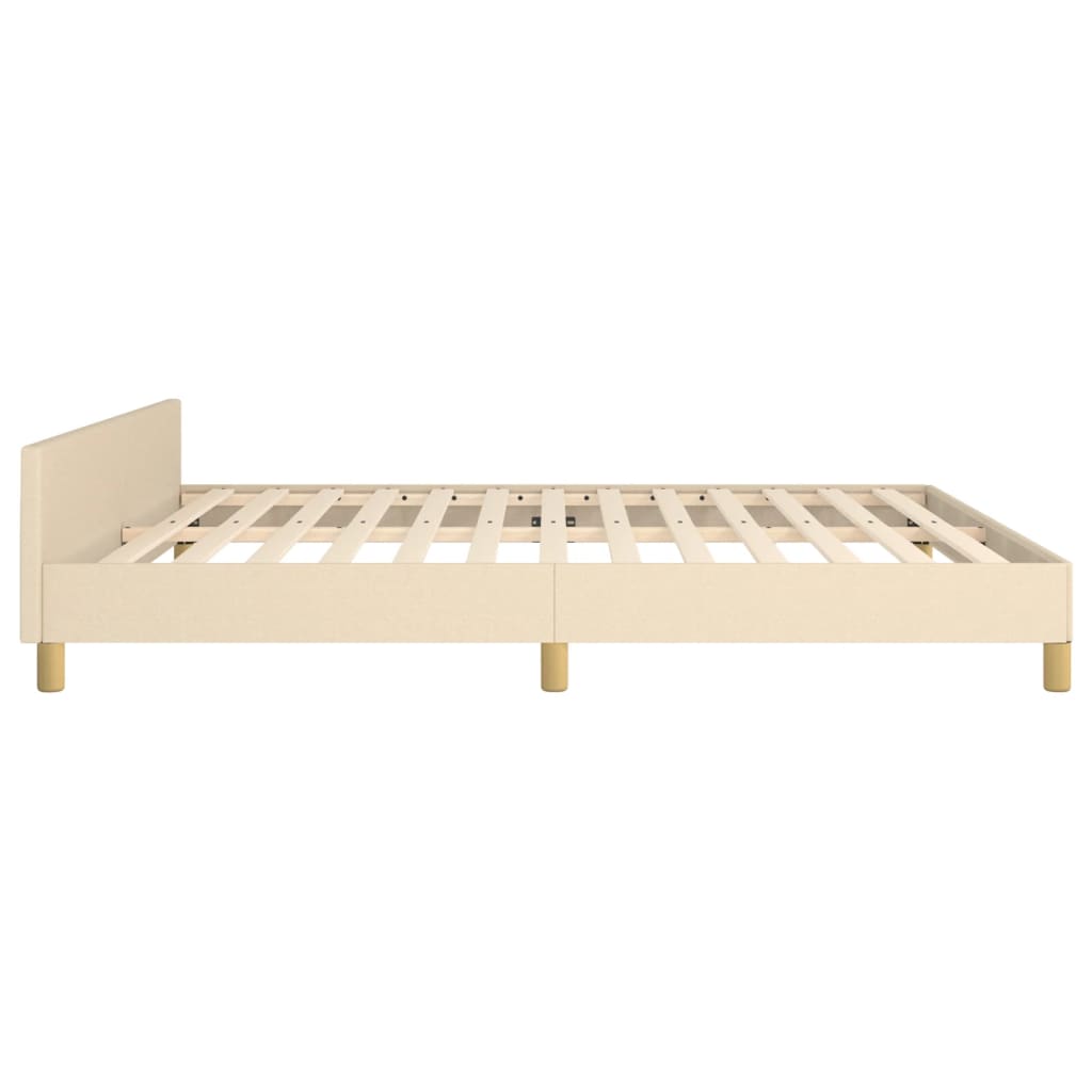 Bedframe met hoofdeinde stof crèmekleurig 180x200 cm Bedden & bedframes | Creëer jouw Trendy Thuis | Gratis bezorgd & Retour | Trendy.nl