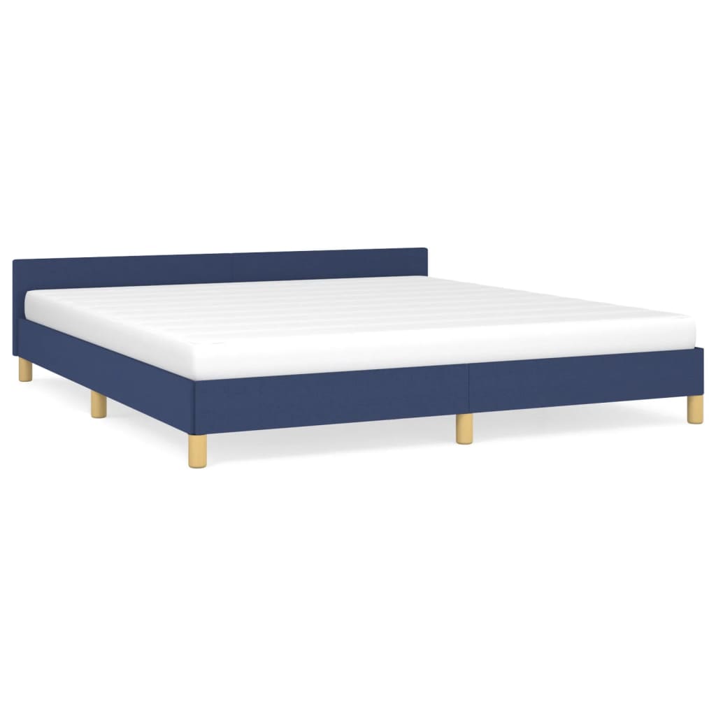 Bedframe met hoofdeinde stof blauw 180x200 cm Bedden & bedframes | Creëer jouw Trendy Thuis | Gratis bezorgd & Retour | Trendy.nl