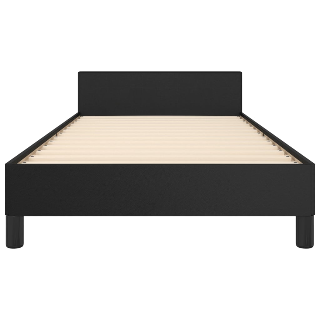 Bedframe met hoofdbord kunstleer zwart 90x200 cm Bedden & bedframes | Creëer jouw Trendy Thuis | Gratis bezorgd & Retour | Trendy.nl