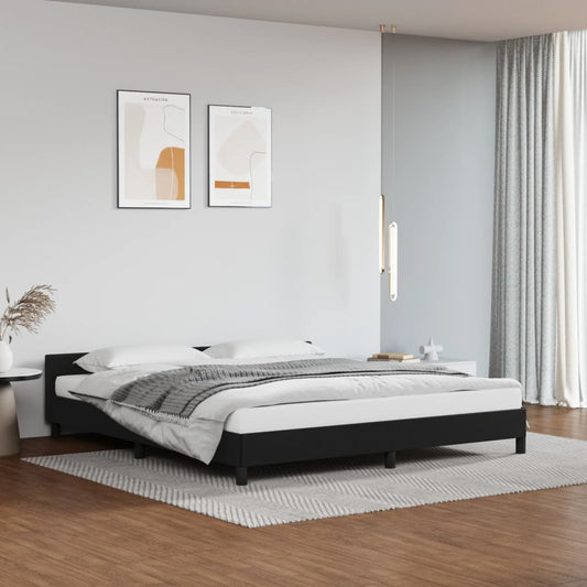 Bedframe met hoofdbord kunstleer zwart 180x200 cm Bedden & bedframes | Creëer jouw Trendy Thuis | Gratis bezorgd & Retour | Trendy.nl