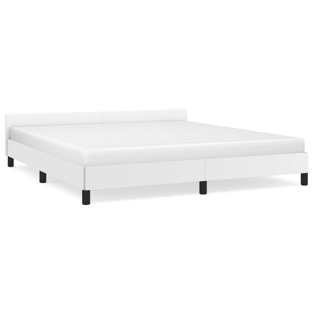 Bedframe met hoofdbord kunstleer wit 180x200 cm Bedden & bedframes | Creëer jouw Trendy Thuis | Gratis bezorgd & Retour | Trendy.nl