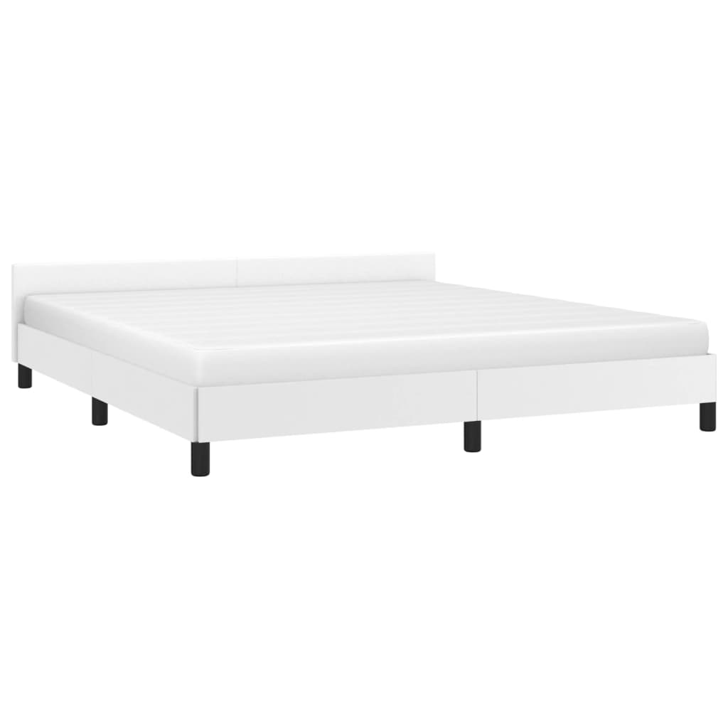 Bedframe met hoofdbord kunstleer wit 180x200 cm Bedden & bedframes | Creëer jouw Trendy Thuis | Gratis bezorgd & Retour | Trendy.nl