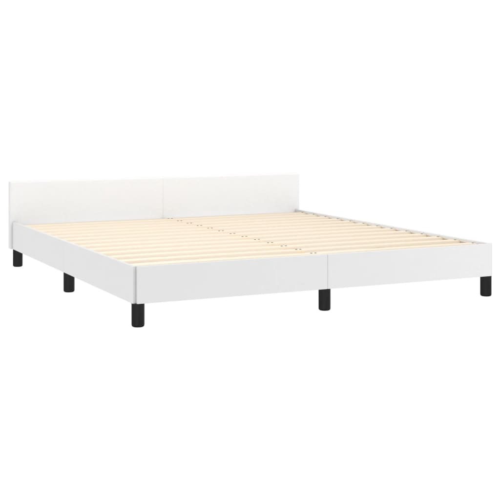 Bedframe met hoofdbord kunstleer wit 180x200 cm Bedden & bedframes | Creëer jouw Trendy Thuis | Gratis bezorgd & Retour | Trendy.nl