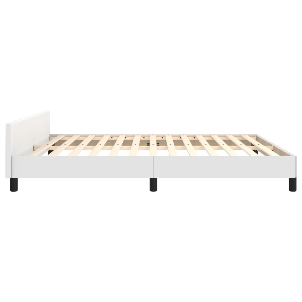 Bedframe met hoofdbord kunstleer wit 180x200 cm Bedden & bedframes | Creëer jouw Trendy Thuis | Gratis bezorgd & Retour | Trendy.nl