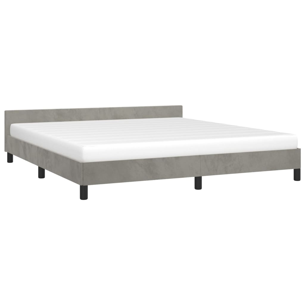 Bedframe met hoofdeinde fluweel lichtgrijs 180x200 cm Bedden & bedframes | Creëer jouw Trendy Thuis | Gratis bezorgd & Retour | Trendy.nl