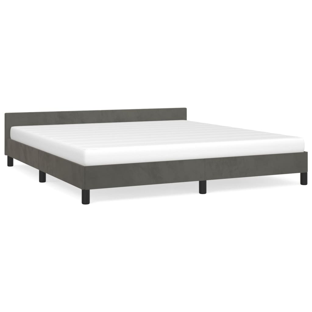 Bedframe met hoofdeinde fluweel donkergrijs 180x200 cm Bedden & bedframes | Creëer jouw Trendy Thuis | Gratis bezorgd & Retour | Trendy.nl