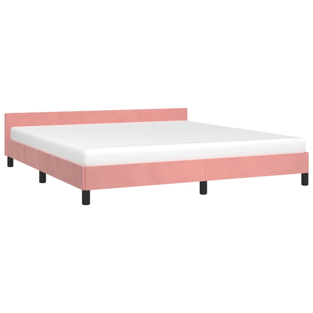 Bedframe met hoofdeinde fluweel roze 180x200 cm Bedden & bedframes | Creëer jouw Trendy Thuis | Gratis bezorgd & Retour | Trendy.nl