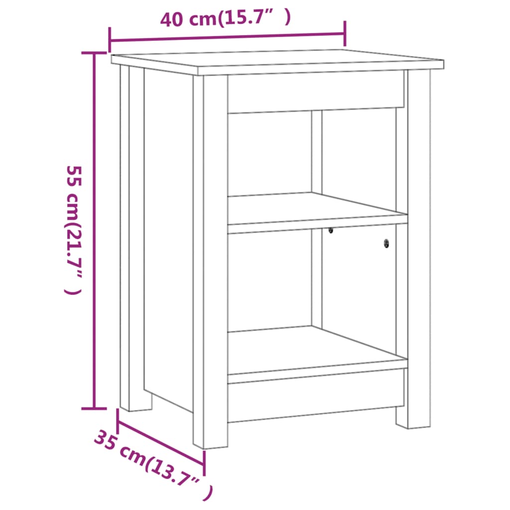 Nachtkastjes 2 st 40x35x55 cm massief grenenhout wit Nachtkastjes | Creëer jouw Trendy Thuis | Gratis bezorgd & Retour | Trendy.nl