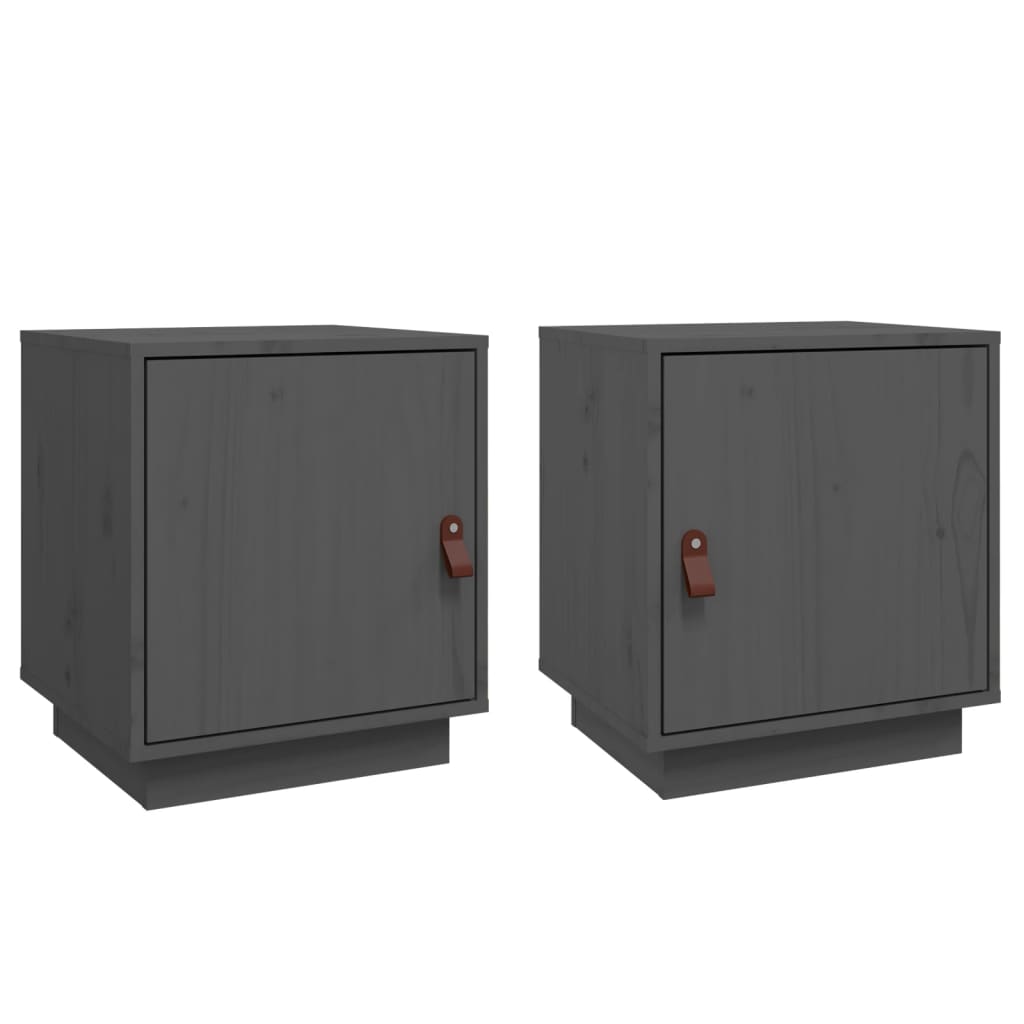 Nachtkastjes 2 st 40x34x45 cm massief grenenhout grijs Nachtkastjes | Creëer jouw Trendy Thuis | Gratis bezorgd & Retour | Trendy.nl