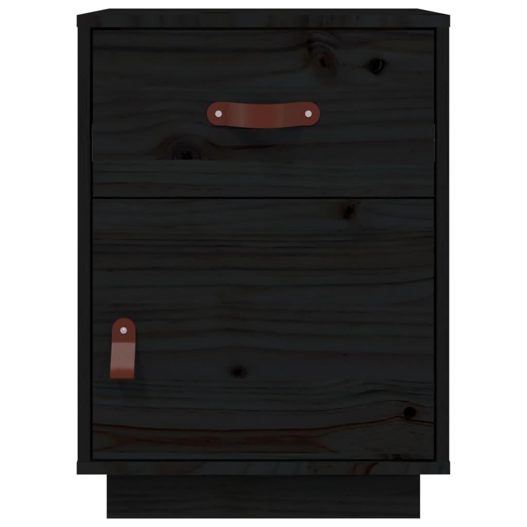 Nachtkastje 40x34x55 cm massief grenenhout zwart Nachtkastjes | Creëer jouw Trendy Thuis | Gratis bezorgd & Retour | Trendy.nl