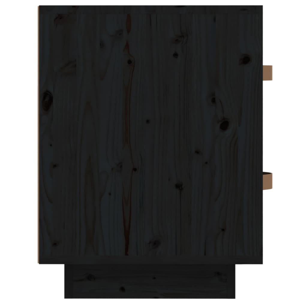 vidaXL  Nachtkastje 40x34x45 cm massief grenenhout zwart Nachtkastjes | Creëer jouw Trendy Thuis | Gratis bezorgd & Retour | Trendy.nl