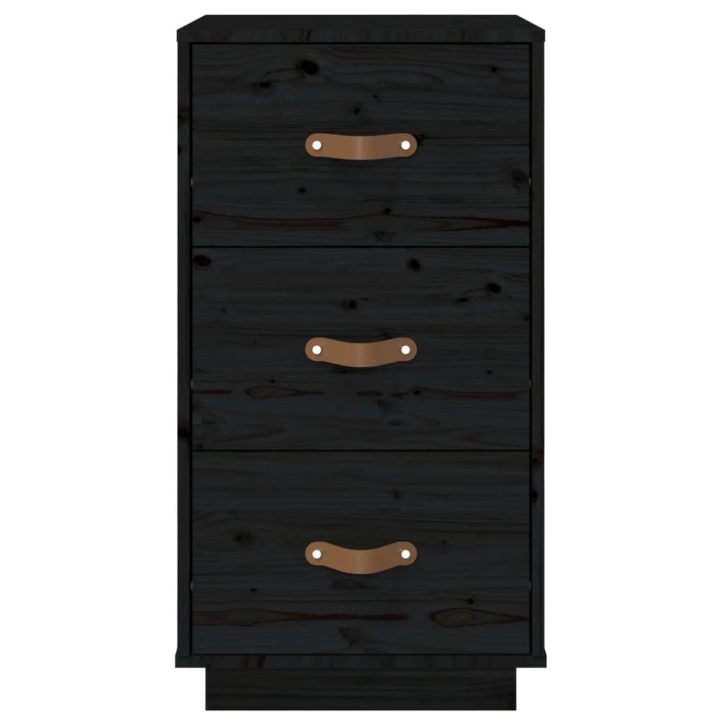  vidaXL Nachtkastjes 2 st 40x40x75 cm massief grenenhout zwart Nachtkastjes | Creëer jouw Trendy Thuis | Gratis bezorgd & Retour | Trendy.nl